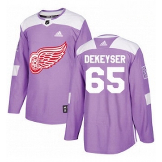 Youth Adidas Detroit Red Wings 65 Danny DeKeyser Authentic Purple Fights Cancer Practice NHL Jersey Youth Adidas Detroit Red Wings 65 Danny DeKeyser Authentic Purple Fights Cancer Practice NHL Jersey