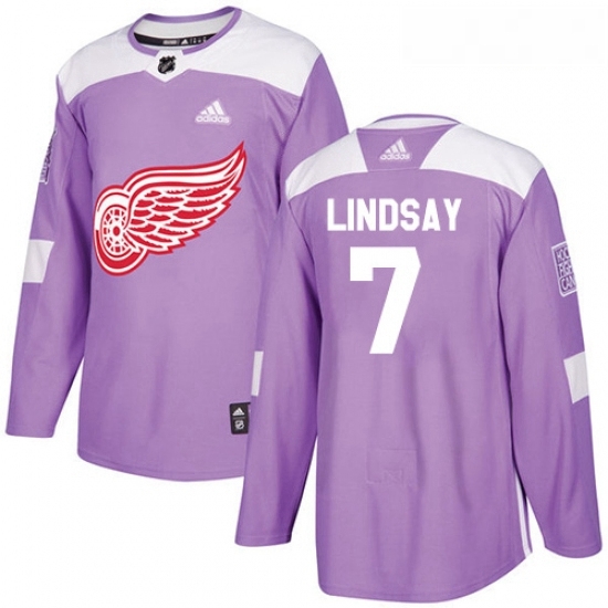 Youth Adidas Detroit Red Wings 7 Ted Lindsay Authentic Purple Fights Cancer Practice NHL Jersey Youth Adidas Detroit Red Wings 7 Ted Lindsay Authentic Purple Fights Cancer Practice NHL Jersey