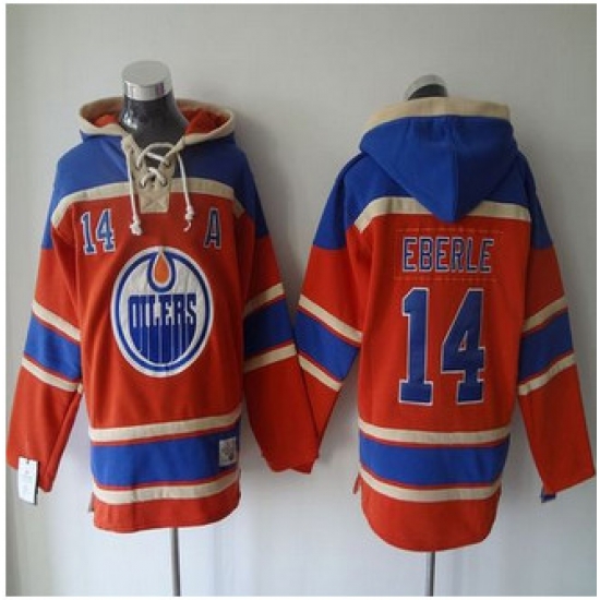Edmonton Oilers #14 Jordan Eberle Orange Sawyer Hooded Sweatshirt Stitched NHL Jersey Edmonton Oilers #14 Jordan Eberle Orange Sawyer Hooded Sweatshirt Stitched NHL Jersey