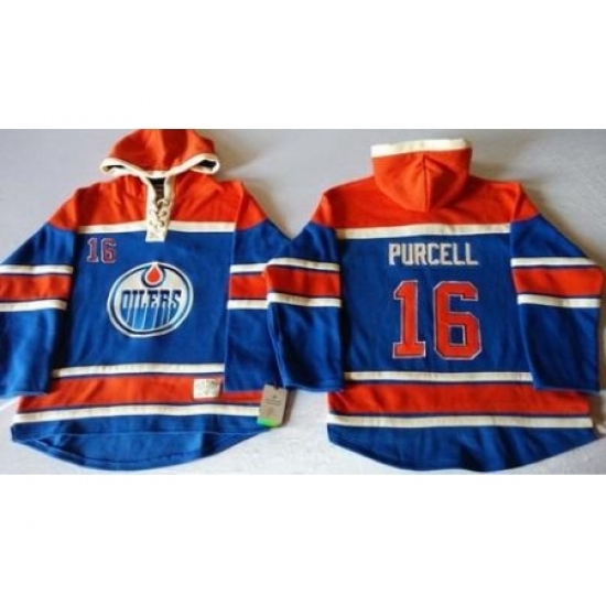 Edmonton Oilers #16 Teddy Purcell Light Blue Sawyer Hooded Sweatshirt Stitched NHL Jersey Edmonton Oilers #16 Teddy Purcell Light Blue Sawyer Hooded Sweatshirt Stitched NHL Jersey