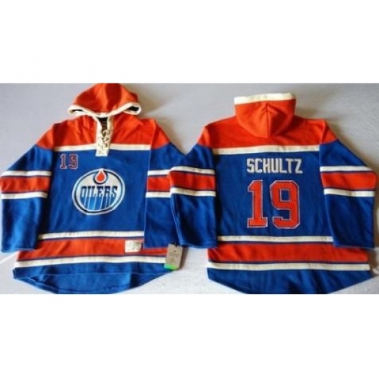 Edmonton Oilers #19 Justin Schultz Light Blue Sawyer Hooded Sweatshirt Stitched NHL Jersey Edmonton Oilers #19 Justin Schultz Light Blue Sawyer Hooded Sweatshirt Stitched NHL Jersey