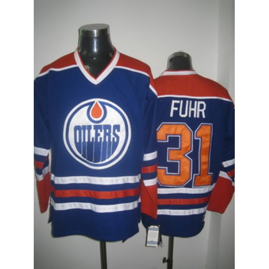 Edmonton Oilers 31 FUHR blue Jerseys Edmonton Oilers 31 FUHR blue Jerseys