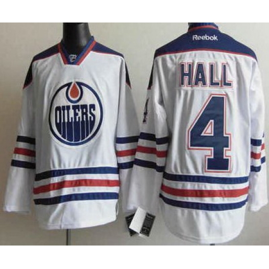 Edmonton Oilers 4 Hall White NHL Jerseys Edmonton Oilers 4 Hall White NHL Jerseys