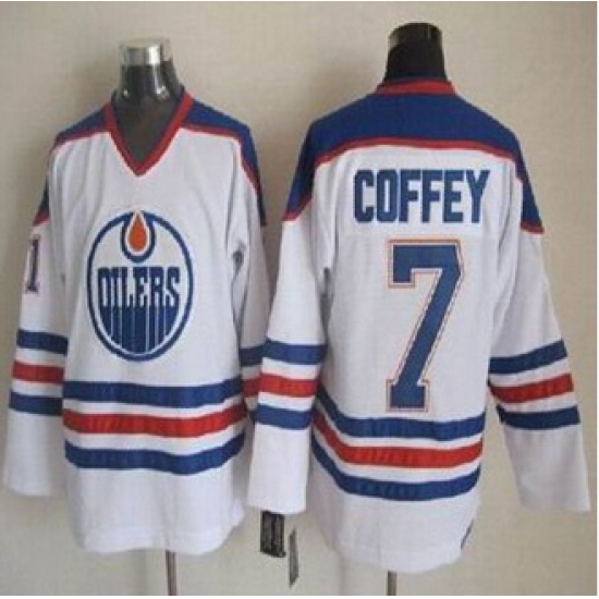 Edmonton Oilers #7 Paul Coffey White CCM Throwback Stitched NHL Jersey Edmonton Oilers #7 Paul Coffey White CCM Throwback Stitched NHL Jersey