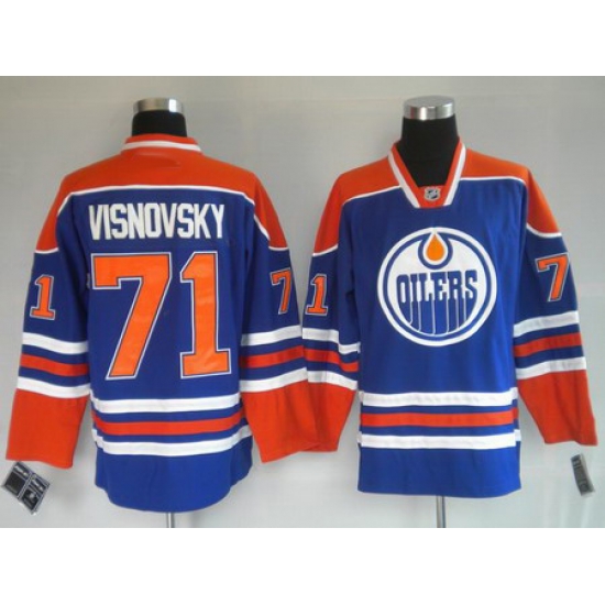 Edmonton Oilers #71 VISNOVSKY blue Jerseys Edmonton Oilers #71 VISNOVSKY blue Jerseys