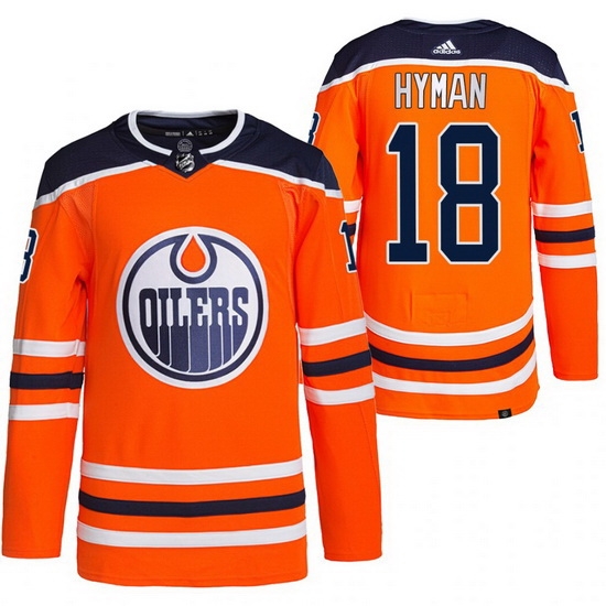 Men Edmonton Oilers 18 Zach Hyman Orange Stitched Jersey Men Edmonton Oilers 18 Zach Hyman Orange Stitched Jersey