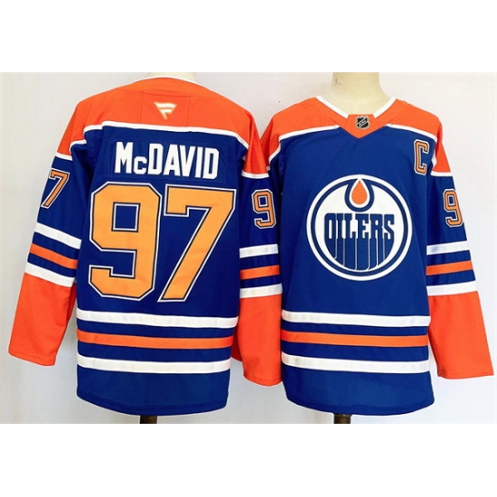 Men Edmonton Oilers 97 Connor McDavid Royal 2024 25 Stitched Jersey Men Edmonton Oilers 97 Connor McDavid Royal 2024 25 Stitched Jersey