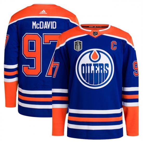 Men Edmonton Oilers 97 Connor McDavid Royal 2024 Stanley Cup Final Patch Stitched Jersey Men Edmonton Oilers 97 Connor McDavid Royal 2024 Stanley Cup Final Patch Stitched Jersey