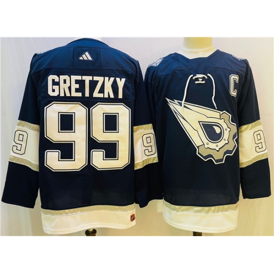 Men Edmonton Oilers 99 Wayne Gretzky Navy White Stitched Jersey Men Edmonton Oilers 99 Wayne Gretzky Navy White Stitched Jersey