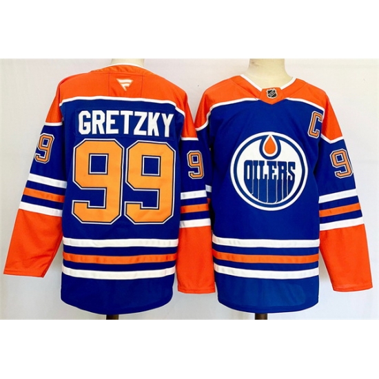Men Edmonton Oilers 99 Wayne Gretzky Royal 2024 25 Stitched Jersey Men Edmonton Oilers 99 Wayne Gretzky Royal 2024 25 Stitched Jersey