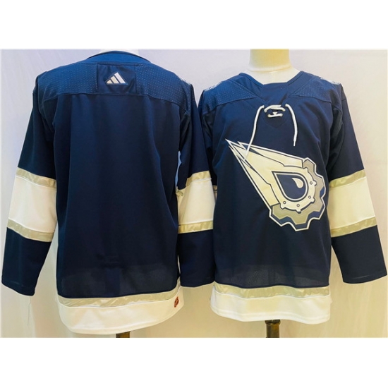 Men Edmonton Oilers Blank Navy White Stitched Jersey Men Edmonton Oilers Blank Navy White Stitched Jersey