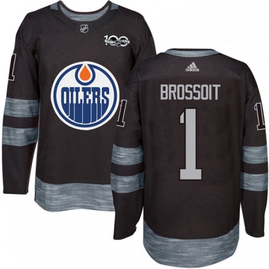 Mens Adidas Edmonton Oilers 1 Laurent Brossoit Authentic Black 1917 2017 100th Anniversary NHL Jersey Mens Adidas Edmonton Oilers 1 Laurent Brossoit Authentic Black 1917 2017 100th Anniversary NHL Jersey