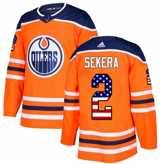 Mens Adidas Edmonton Oilers 2 Andrej Sekera Authentic Orange USA Flag Fashion NHL Jersey Mens Adidas Edmonton Oilers 2 Andrej Sekera Authentic Orange USA Flag Fashion NHL Jersey