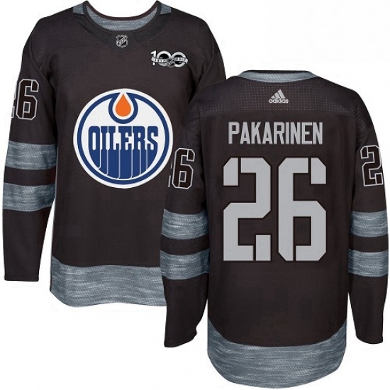 Mens Adidas Edmonton Oilers 26 Iiro Pakarinen Authentic Black 1917 2017 100th Anniversary NHL Jersey Mens Adidas Edmonton Oilers 26 Iiro Pakarinen Authentic Black 1917 2017 100th Anniversary NHL Jersey