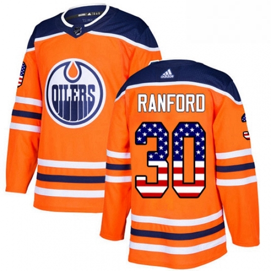 Mens Adidas Edmonton Oilers 30 Bill Ranford Authentic Orange USA Flag Fashion NHL Jersey Mens Adidas Edmonton Oilers 30 Bill Ranford Authentic Orange USA Flag Fashion NHL Jersey