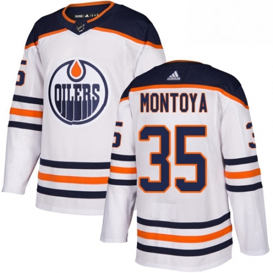 Mens Adidas Edmonton Oilers 35 Al Montoya Authentic White Away NHL Jersey Mens Adidas Edmonton Oilers 35 Al Montoya Authentic White Away NHL Jersey