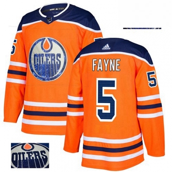 Mens Adidas Edmonton Oilers 5 Mark Fayne Authentic Orange Fashion Gold NHL Jersey Mens Adidas Edmonton Oilers 5 Mark Fayne Authentic Orange Fashion Gold NHL Jersey