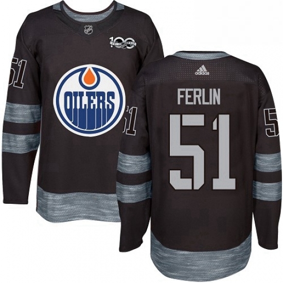 Mens Adidas Edmonton Oilers 51 Brian Ferlin Authentic Black 1917 2017 100th Anniversary NHL Jersey Mens Adidas Edmonton Oilers 51 Brian Ferlin Authentic Black 1917 2017 100th Anniversary NHL Jersey