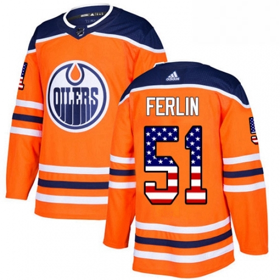 Mens Adidas Edmonton Oilers 51 Brian Ferlin Authentic Orange USA Flag Fashion NHL Jersey Mens Adidas Edmonton Oilers 51 Brian Ferlin Authentic Orange USA Flag Fashion NHL Jersey