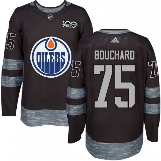 Mens Adidas Edmonton Oilers 75 Evan Bouchard Authentic Black 1917 2017 100th Anniversary NHL Jersey Mens Adidas Edmonton Oilers 75 Evan Bouchard Authentic Black 1917 2017 100th Anniversary NHL Jersey