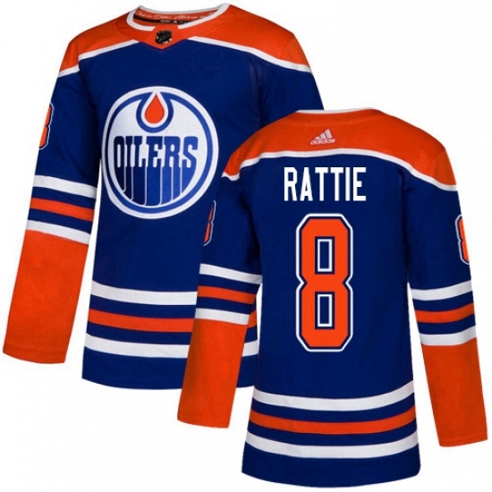 Mens Adidas Edmonton Oilers 8 Ty Rattie Premier Royal Blue Alternate NHL Jersey Mens Adidas Edmonton Oilers 8 Ty Rattie Premier Royal Blue Alternate NHL Jersey