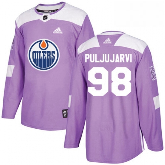 Mens Adidas Edmonton Oilers 98 Jesse Puljujarvi Authentic Purple Fights Cancer Practice NHL Jersey Mens Adidas Edmonton Oilers 98 Jesse Puljujarvi Authentic Purple Fights Cancer Practice NHL Jersey