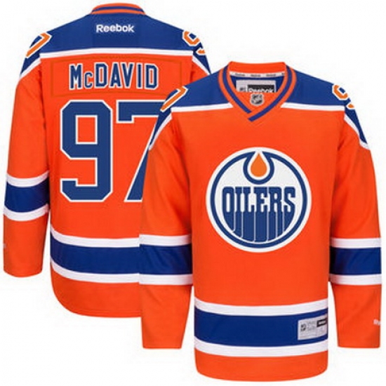 Mens Edmonton Oilers Connor McDavid Reebok Orange Alternate Premier Jersey Mens Edmonton Oilers Connor McDavid Reebok Orange Alternate Premier Jersey