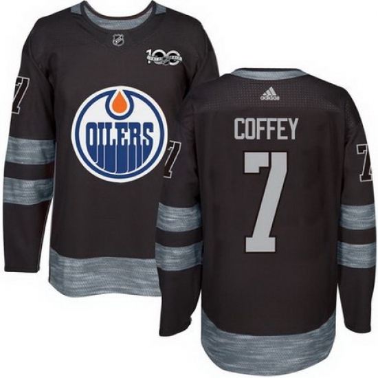 Oilers #7 Paul Coffey Black 1917 2017 100th Anniversary Stitched NHL Jersey Oilers #7 Paul Coffey Black 1917 2017 100th Anniversary Stitched NHL Jersey