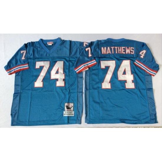 Oilers 74 Bruce Matthews Blue Throwback Jersey Oilers 74 Bruce Matthews Blue Throwback Jersey