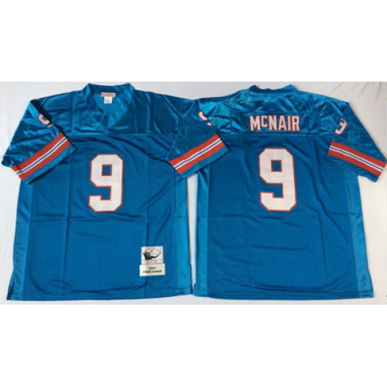 Oilers 9 Steve McNair Blue Throwback Jersey Oilers 9 Steve McNair Blue Throwback Jersey