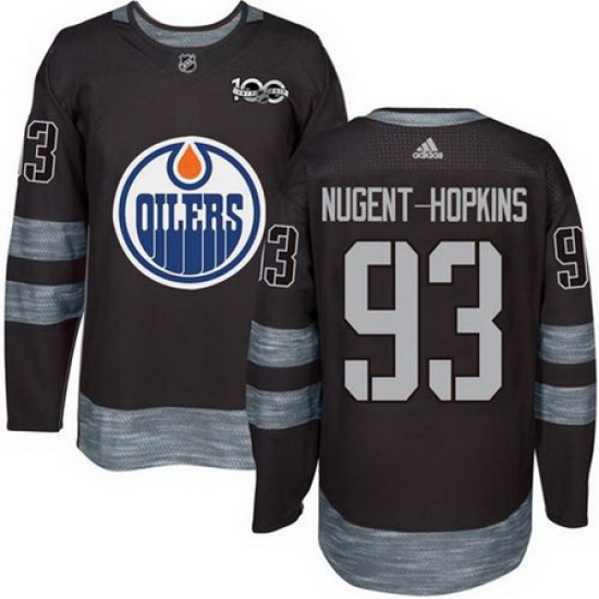 Oilers #93 Ryan Nugent Hopkins Black 1917 2017 100th Anniversary Stitched NHL Jersey Oilers #93 Ryan Nugent Hopkins Black 1917 2017 100th Anniversary Stitched NHL Jersey