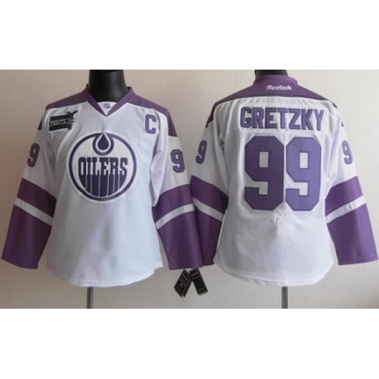 Edmonton Oilers 99 Wayne Gretzky White Women's Fights Cancer Hockey Jersey Edmonton Oilers 99 Wayne Gretzky White Women's Fights Cancer Hockey Jersey