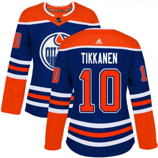 Womens Adidas Edmonton Oilers 10 Esa Tikkanen Authentic Royal Blue Alternate NHL Jersey Womens Adidas Edmonton Oilers 10 Esa Tikkanen Authentic Royal Blue Alternate NHL Jersey