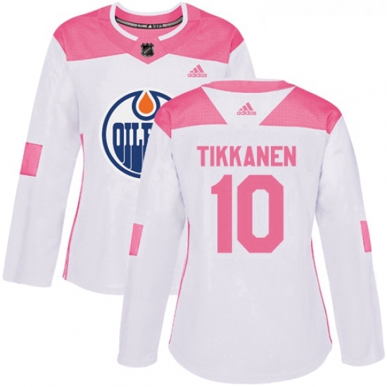 Womens Adidas Edmonton Oilers 10 Esa Tikkanen Authentic WhitePink Fashion NHL Jersey Womens Adidas Edmonton Oilers 10 Esa Tikkanen Authentic WhitePink Fashion NHL Jersey