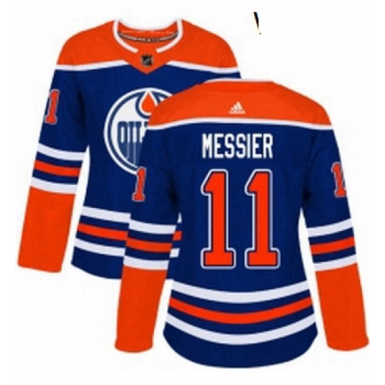Womens Adidas Edmonton Oilers 11 Mark Messier Authentic Royal Blue Alternate NHL Jersey Womens Adidas Edmonton Oilers 11 Mark Messier Authentic Royal Blue Alternate NHL Jersey
