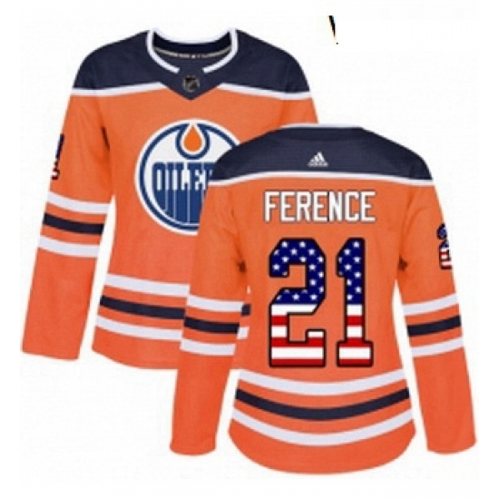 Womens Adidas Edmonton Oilers 21 Andrew Ference Authentic Orange USA Flag Fashion NHL Jersey Womens Adidas Edmonton Oilers 21 Andrew Ference Authentic Orange USA Flag Fashion NHL Jersey