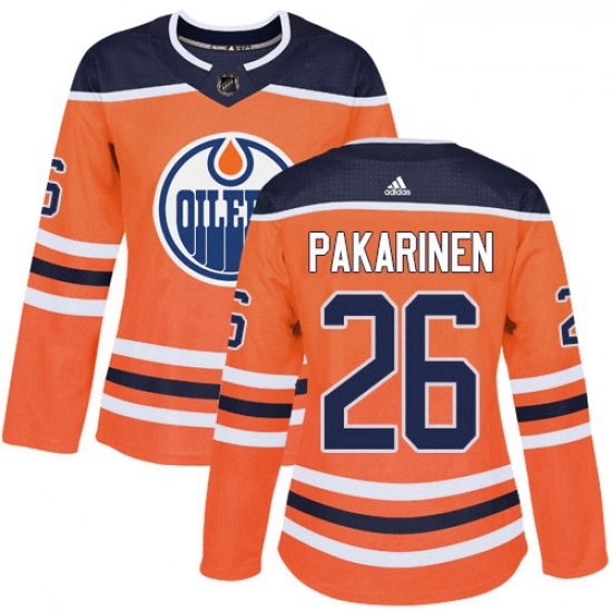 Womens Adidas Edmonton Oilers 26 Iiro Pakarinen Authentic Orange Home NHL Jersey Womens Adidas Edmonton Oilers 26 Iiro Pakarinen Authentic Orange Home NHL Jersey