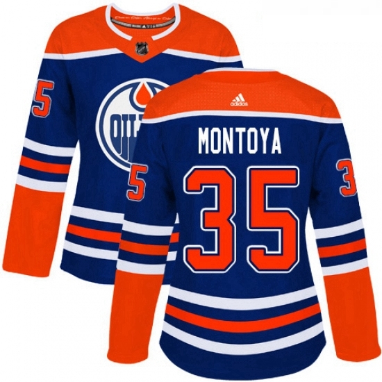 Womens Adidas Edmonton Oilers 35 Al Montoya Authentic Royal Blue Alternate NHL Jersey Womens Adidas Edmonton Oilers 35 Al Montoya Authentic Royal Blue Alternate NHL Jersey
