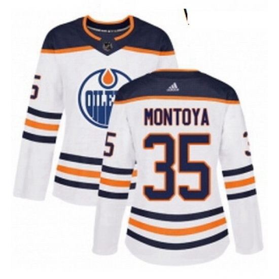 Womens Adidas Edmonton Oilers 35 Al Montoya Authentic White Away NHL Jersey Womens Adidas Edmonton Oilers 35 Al Montoya Authentic White Away NHL Jersey