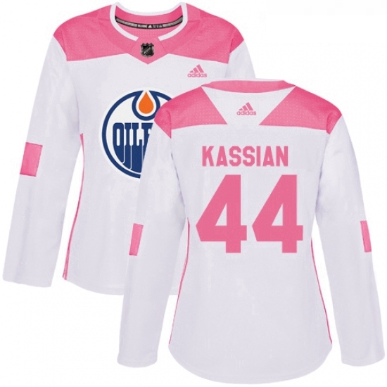 Womens Adidas Edmonton Oilers 44 Zack Kassian Authentic WhitePink Fashion NHL Jersey Womens Adidas Edmonton Oilers 44 Zack Kassian Authentic WhitePink Fashion NHL Jersey