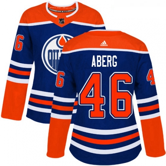 Womens Adidas Edmonton Oilers 46 Pontus Aberg Authentic Royal Blue Alternate NHL Jerse Womens Adidas Edmonton Oilers 46 Pontus Aberg Authentic Royal Blue Alternate NHL Jerse