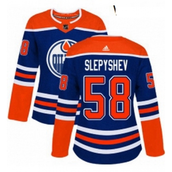 Womens Adidas Edmonton Oilers 58 Anton Slepyshev Authentic Royal Blue Alternate NHL Jersey Womens Adidas Edmonton Oilers 58 Anton Slepyshev Authentic Royal Blue Alternate NHL Jersey