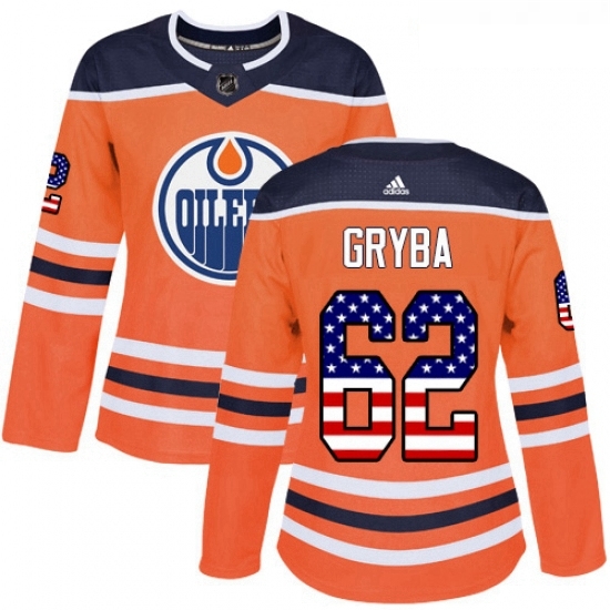 Womens Adidas Edmonton Oilers 62 Eric Gryba Authentic Orange USA Flag Fashion NHL Jersey Womens Adidas Edmonton Oilers 62 Eric Gryba Authentic Orange USA Flag Fashion NHL Jersey