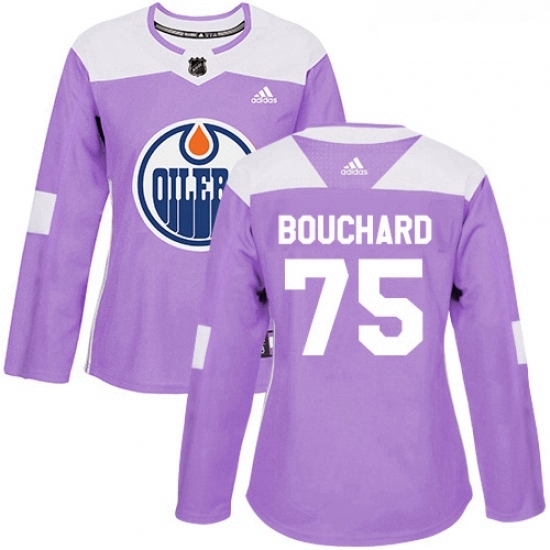 Womens Adidas Edmonton Oilers 75 Evan Bouchard Authentic Purple Fights Cancer Practice NHL Jersey Womens Adidas Edmonton Oilers 75 Evan Bouchard Authentic Purple Fights Cancer Practice NHL Jersey