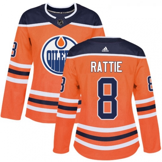 Womens Adidas Edmonton Oilers 8 Ty Rattie Authentic Orange Home NHL Jersey Womens Adidas Edmonton Oilers 8 Ty Rattie Authentic Orange Home NHL Jersey