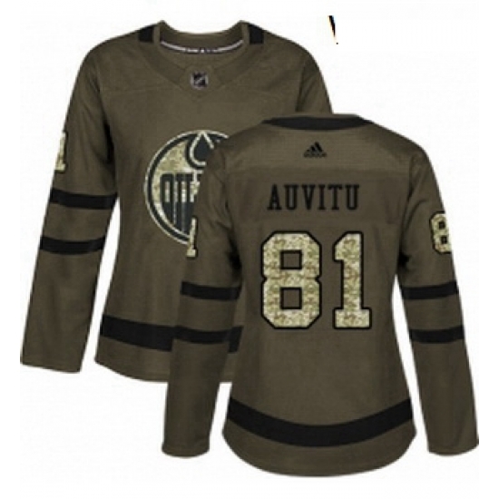 Womens Adidas Edmonton Oilers 81 Yohann Auvitu Authentic Green Salute to Service NHL Jersey Womens Adidas Edmonton Oilers 81 Yohann Auvitu Authentic Green Salute to Service NHL Jersey