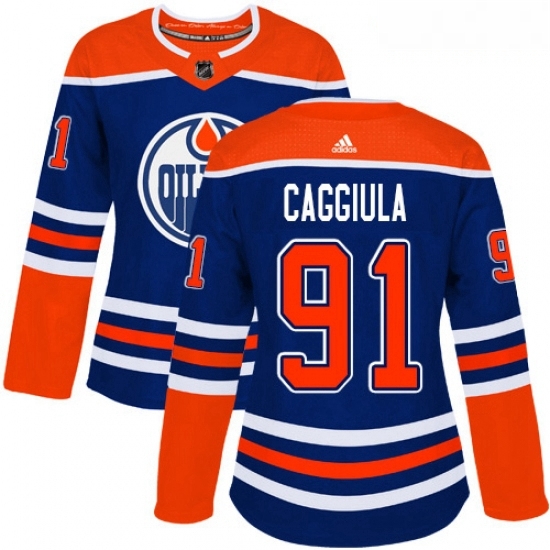 Womens Adidas Edmonton Oilers 91 Drake Caggiula Authentic Royal Blue Alternate NHL Jersey Womens Adidas Edmonton Oilers 91 Drake Caggiula Authentic Royal Blue Alternate NHL Jersey
