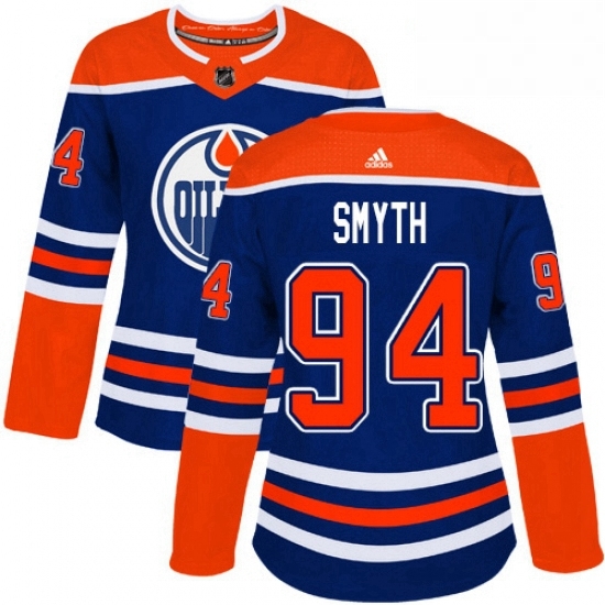 Womens Adidas Edmonton Oilers 94 Ryan Smyth Authentic Royal Blue Alternate NHL Jersey Womens Adidas Edmonton Oilers 94 Ryan Smyth Authentic Royal Blue Alternate NHL Jersey