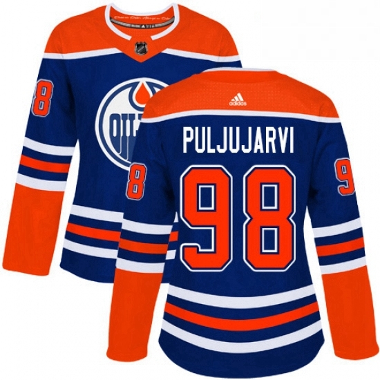 Womens Adidas Edmonton Oilers 98 Jesse Puljujarvi Authentic Royal Blue Alternate NHL Jersey Womens Adidas Edmonton Oilers 98 Jesse Puljujarvi Authentic Royal Blue Alternate NHL Jersey