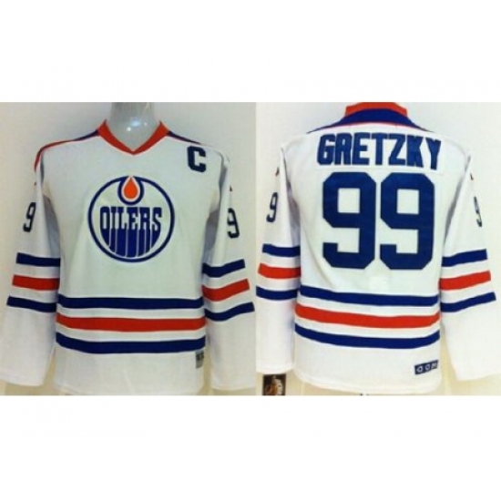 Kids Edmonton Oilers 99 Wayne Gretzky White NHL Jersey Kids Edmonton Oilers 99 Wayne Gretzky White NHL Jersey
